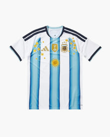 ARGENTINA SOL DE ORO BLUE WHITE FLORAL EMBROIDERED CRID