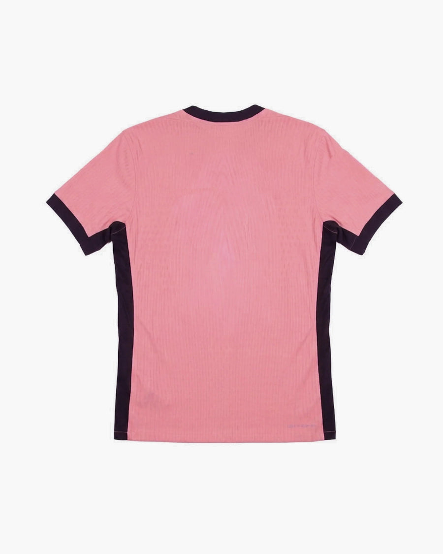 PSG hand-embroidered football shirt in pink / black, back view — CRID