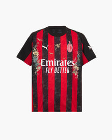 AC MILAN RED BLACK FLORAL EMBROIDERED CRID