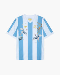 Argentina hand-embroidered football shirt in blue / white, front view — CRID