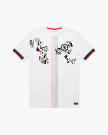 CHELSEA WHITE GREEN RED FLORAL EMBROIDERED CRID