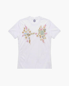 ENGLAND WHITE GOLD FLORAL EMBROIDERED CRID