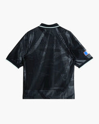 France hand-embroidered football shirt in black / gold, back view — CRID