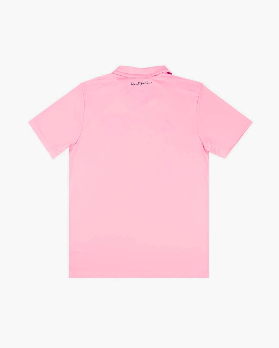 Inter Miami hand-embroidered football shirt in pink / black, back view — CRID