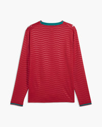 Camiseta Portugal 2026 primera equipación manga larga roja, vista trasera, lisa — CRID