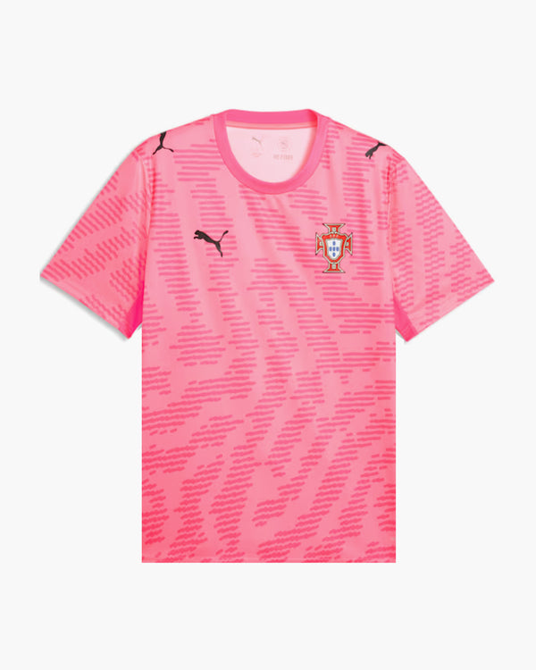 Portugal 2026 pink goalkeeper football shirt with the FPF crest, front view — CRID