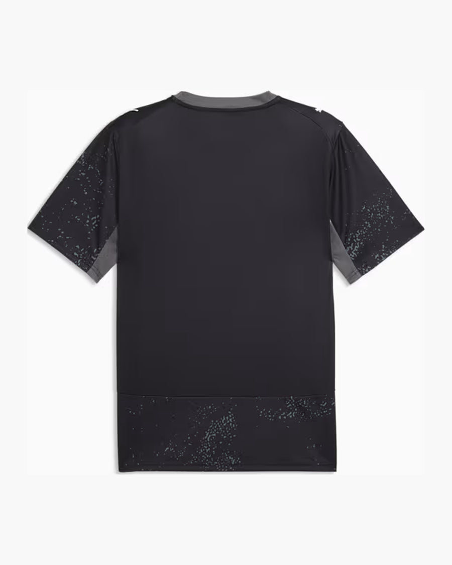 Switzerland 2026 goalkeeper shirt in black, PUMA x Salehe Bembury, back view, blank for name and number — CRID