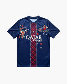 PSG NAVY RED FLORAL EMBROIDERED CRID